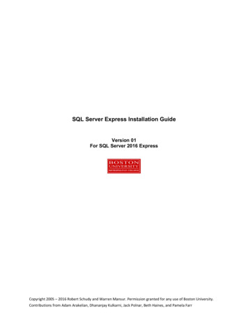 SQL Server Express Installation Guide V01 - Boston University