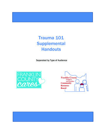 Trauma 101 Supplemental Handouts - FCCRB