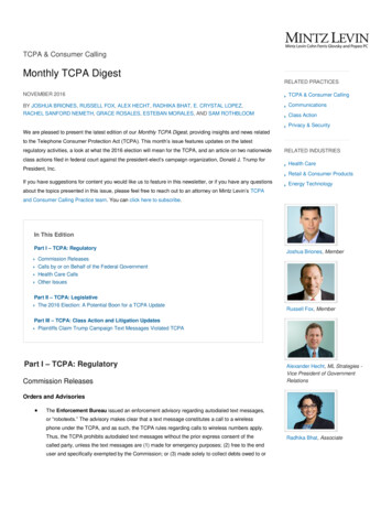 Monthly TCPA Digest - Mintz