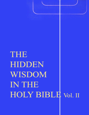The Hidden Wisdom In The Holy Bible 2 - Theosophy World