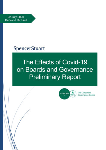 The Effects Of COVID-19 On Boards And Governance Prelim Report