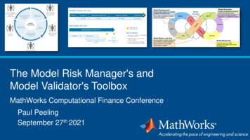 The Toolbox For Model Risk Managers And Model Validators