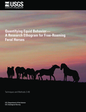 Quantifying Equid Behavior— A Research Ethogram For Free . - USGS