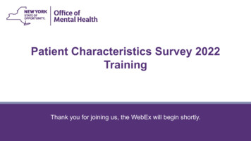 Patient Characteristics Survey Training Slides 2022