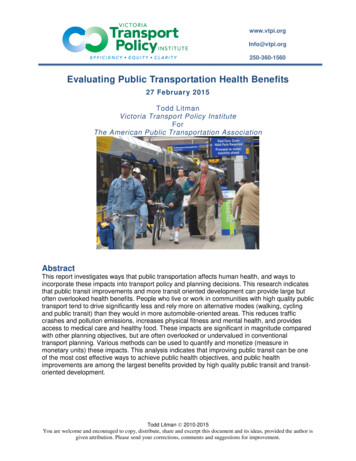Evaluating Public Transportation Health Benefits