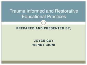 Trauma Informed And Restorative Educational Practices - Weebly
