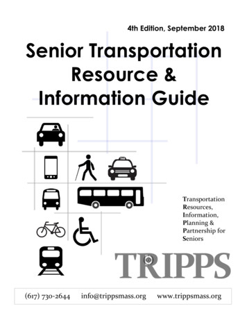 4th Edition, September 2018 Senior Transportation . - Central Boston