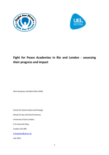 Fight For Peace Academies In Rio And London - Assessing Their Progress .