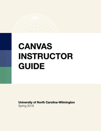 CANVAS INSTRUCTOR GUIDE - University Of North Carolina Wilmington