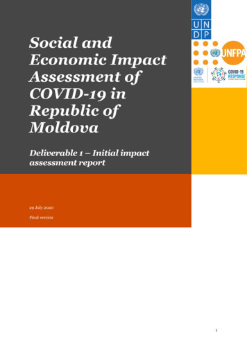 Social And Economic Impact Assessment Of COVID 19 In Republic Of Moldova