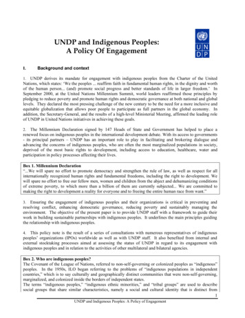 UNDP And Indigenous Peoples: A Policy Of Engagement