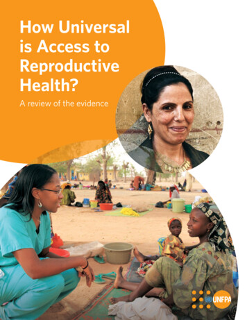 How Universal Is Access To Reproductive Health?