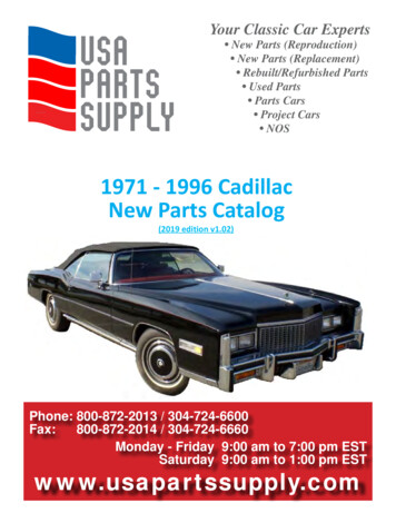 1971 - 1996 Cadillac New Parts Catalog - USA PARTS SUPPLY