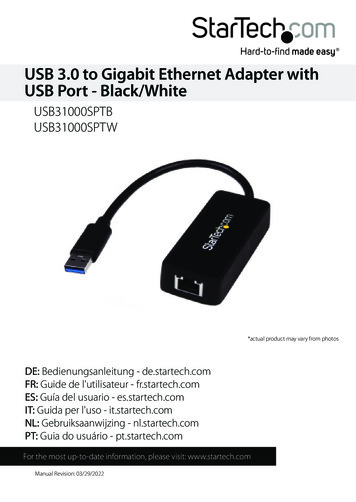 USB 3.0 To Gigabit Ethernet Adapter With USB Port - StarTech 