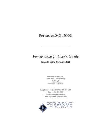 Pervasive.SQL User's Guide - Novell