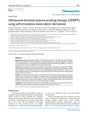 Research Paper Ultrasound-directed Enzyme -prodrug Therapy (UDEPT .
