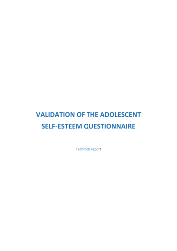Validation Of The Adolescent Self-Esteem Questionnaire