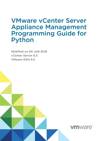 VMware VCenter Server Appliance Management Programming Guide For Python