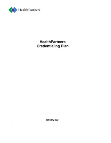 HealthPartners Credentialing Plan
