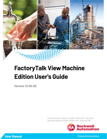 FactoryTalk View Machine Edition User's Guide - Rockwell Automation