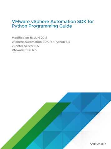 VMware VSphere Automation SDK For Python Programming Guide - VSphere .