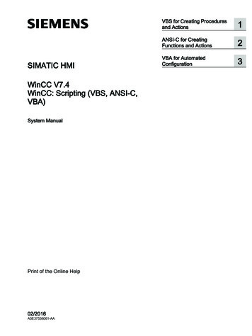 WinCC V7.4 WinCC: Scripting (VBS, ANSI-C, - Siemens