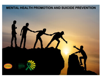 Mental Health Promotion And Suicide Prevention
