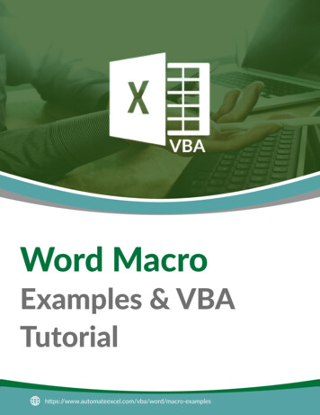 Word Macro - Automate Excel