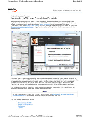 Windows Presentation Foundation Introduction To Windows Presentation .