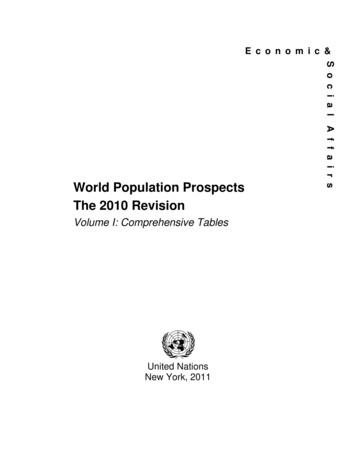 World Population Prospects The 2010 Revision - United Nations