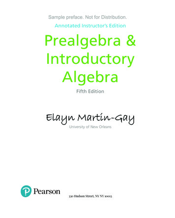 Annotated Instructor's Edition Prealgebra & Introductory Algebra