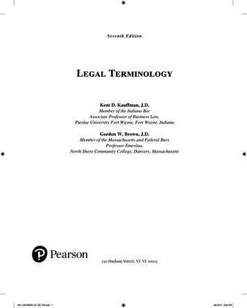 Legal Terminology - Pearson