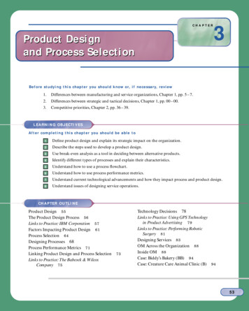 CHAPTER Product Design And Process Selection - Wiley