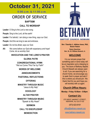 Order Of Service