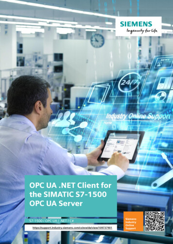 OPC UA Client For The SIMATIC S7-1500 OPC UA Server - Siemens