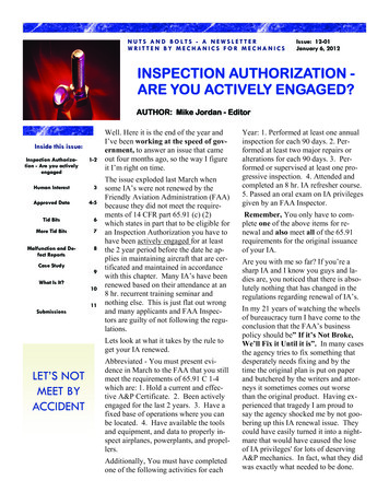 Inspection Authorization - Are You Actively Engaged?