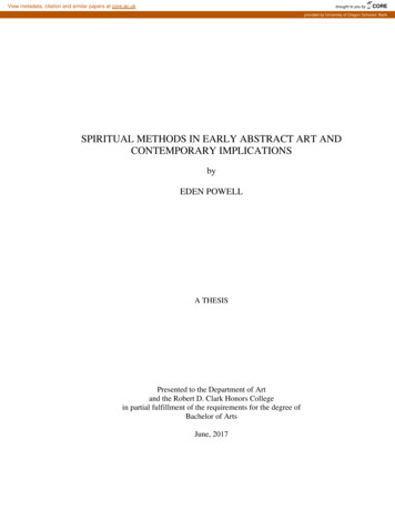 Spiritual Methods In Early Abstract Art And Contemporary . - Core