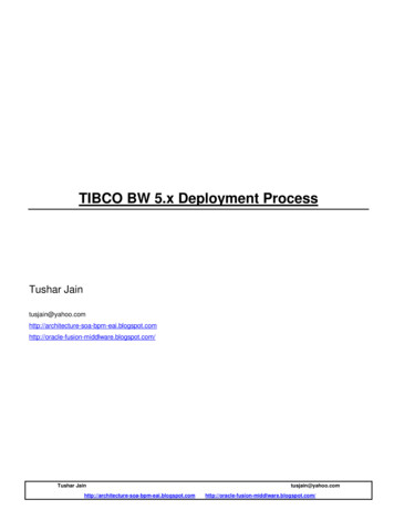 TIBCO BW 5.x Deployment Process