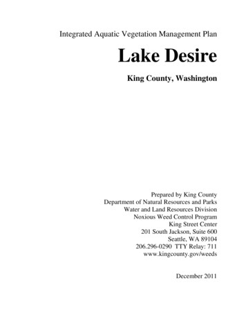 Integrated Aquatic Vegetation Management Plan Lake Desire