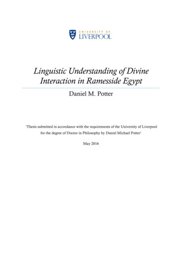 Linguistic Understanding Of Divine Interaction In Ramesside Egypt
