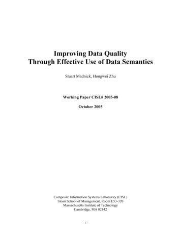 Improving Data Quality Through Effective Use Of Data Semantics