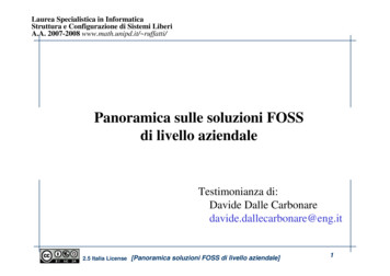 2008 13 Panoramica Soluzioni FOSS - UniPD