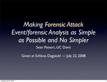 Making Forensic Attack Event/forensic Analysis As Simple As Possible .