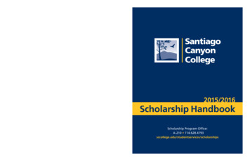 2015/2016 Scholarship Handbook - Santiago Canyon College