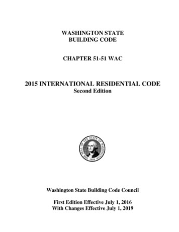 2015 INTERNATIONAL RESIDENTIAL CODE - Wa