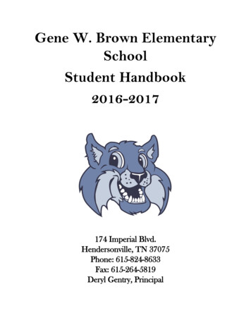 Gene W. Brown Elementary School Student Handbook 2016-2017