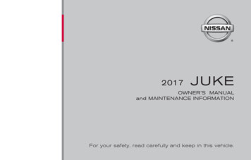 2017 Nissan Juke Owner's Manual And Maintenance Information Nissan USA