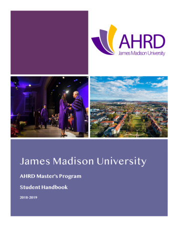 AHRD Master's Program Student Handbook - James Madison University