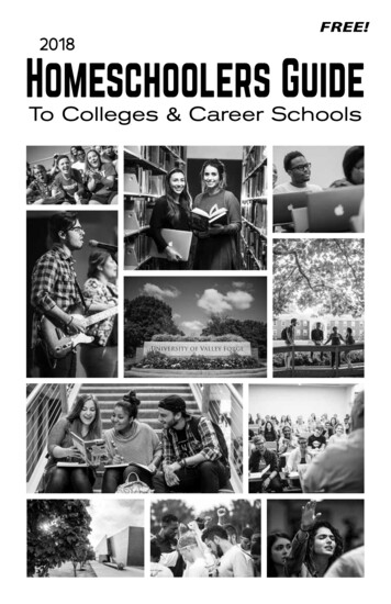 To Colleges & Career Schools - Homeschoolers Guides