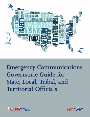 Emergency Communications Governance Guide For State, Local, Tribal, And .